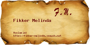 Fikker Melinda névjegykártya
